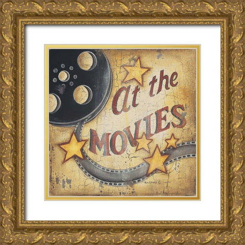 At the Movies Gold Ornate Wood Framed Art Print with Double Matting by Lewis, Kim