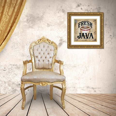 Fresh Java Gold Ornate Wood Framed Art Print with Double Matting by Lewis, Kim
