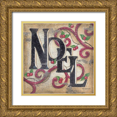 Noel Gold Ornate Wood Framed Art Print with Double Matting by Lewis, Kim