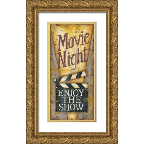 Movie Night Gold Ornate Wood Framed Art Print with Double Matting by Lewis, Kim