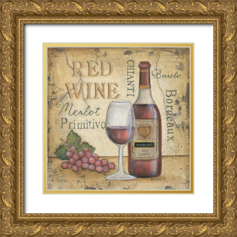 Red Wine Gold Ornate Wood Framed Art Print with Double Matting by Lewis, Kim
