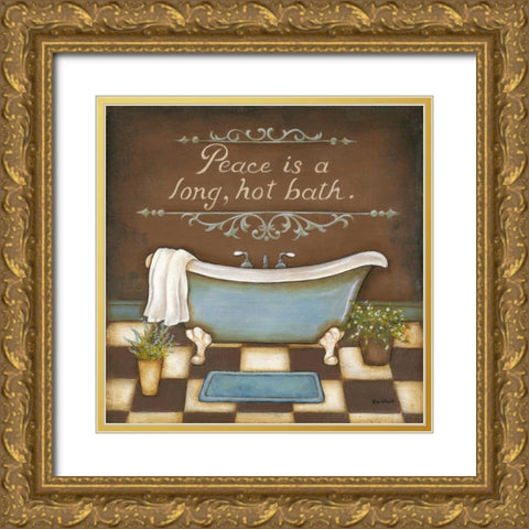 Long Hot Bath Gold Ornate Wood Framed Art Print with Double Matting by Lewis, Kim