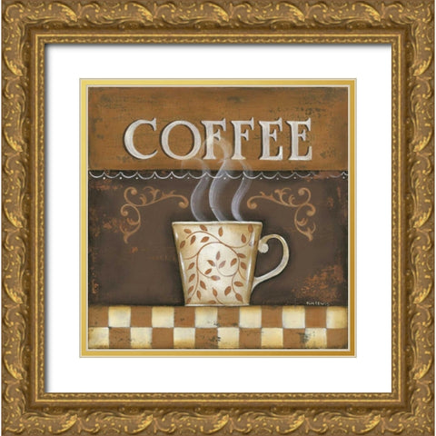 Coffee Gold Ornate Wood Framed Art Print with Double Matting by Lewis, Kim