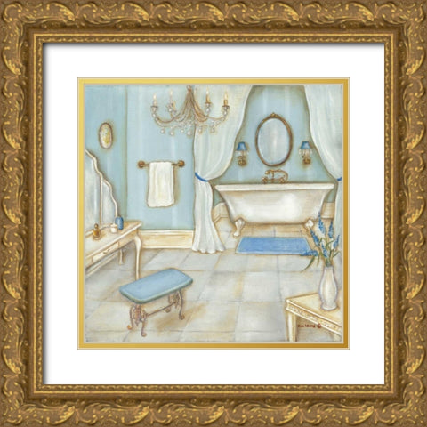 Blue Tub Gold Ornate Wood Framed Art Print with Double Matting by Lewis, Kim