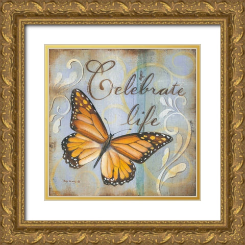 Celebrate Gold Ornate Wood Framed Art Print with Double Matting by Lewis, Kim
