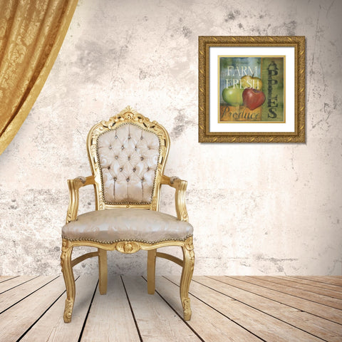 Apples Gold Ornate Wood Framed Art Print with Double Matting by Lewis, Kim