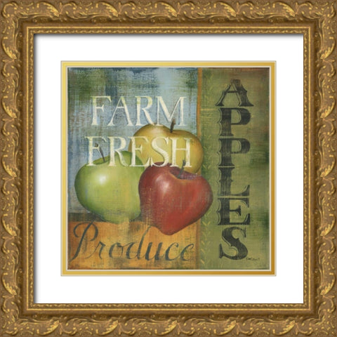Apples Gold Ornate Wood Framed Art Print with Double Matting by Lewis, Kim
