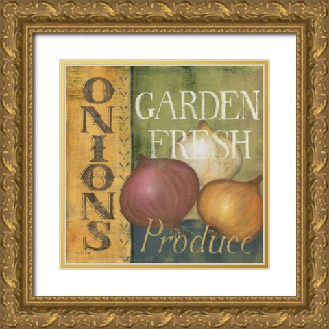 Onions Gold Ornate Wood Framed Art Print with Double Matting by Lewis, Kim