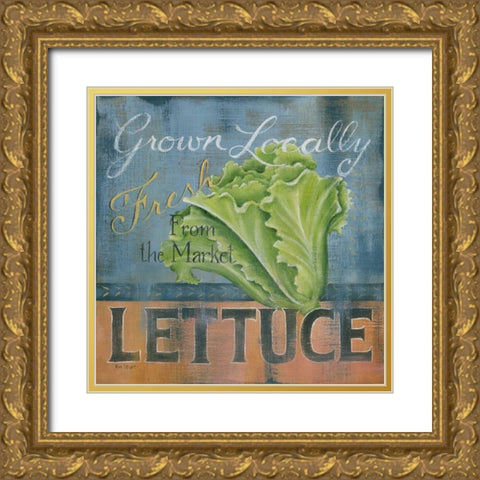 Lettuce Gold Ornate Wood Framed Art Print with Double Matting by Lewis, Kim