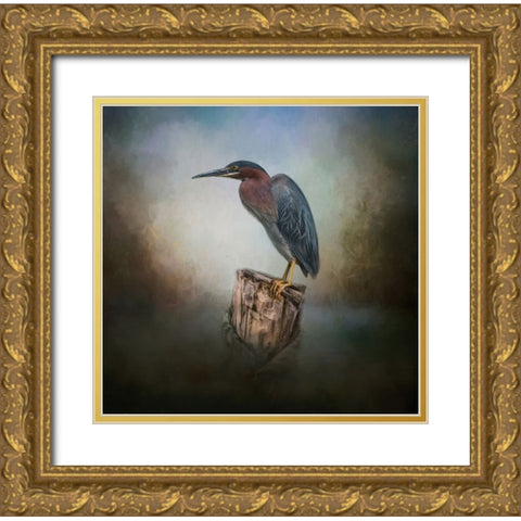 The Perfect Perch Gold Ornate Wood Framed Art Print with Double Matting by Parker, Kelley