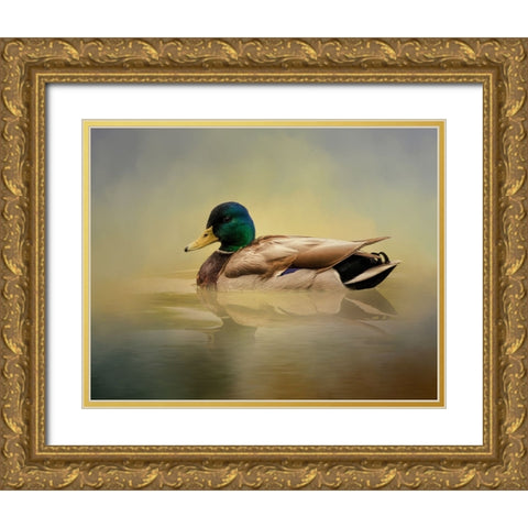 Mr. Mallard Gold Ornate Wood Framed Art Print with Double Matting by Parker, Kelley