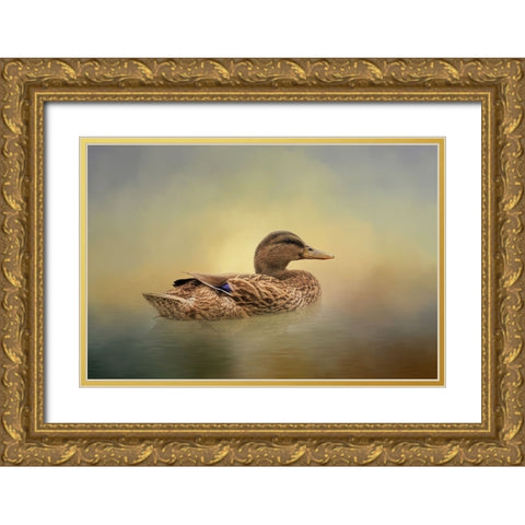 Mrs. Mallard Gold Ornate Wood Framed Art Print with Double Matting by Parker, Kelley