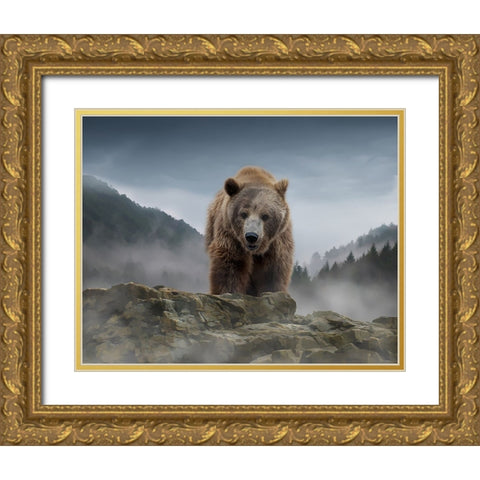 Over the Mountain Gold Ornate Wood Framed Art Print with Double Matting by Parker, Kelley