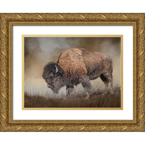 Where the Bison Roam Gold Ornate Wood Framed Art Print with Double Matting by Parker, Kelley