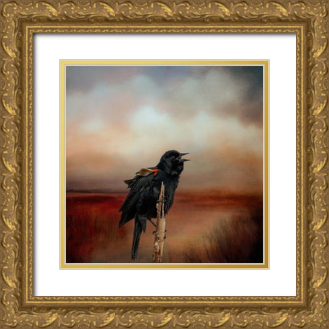 The Singer of the Reed Gold Ornate Wood Framed Art Print with Double Matting by Parker, Kelley