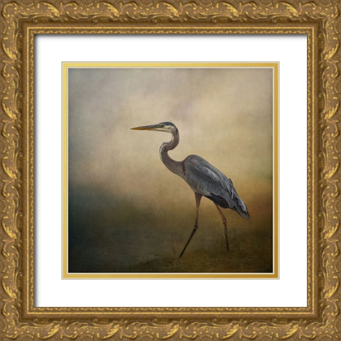 Blue Elegance Gold Ornate Wood Framed Art Print with Double Matting by Parker, Kelley