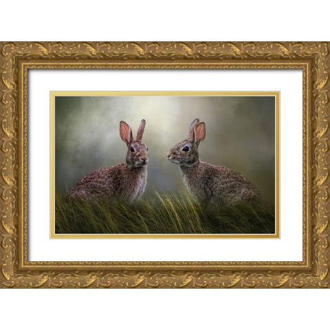 Forest Friends Gold Ornate Wood Framed Art Print with Double Matting by Parker, Kelley