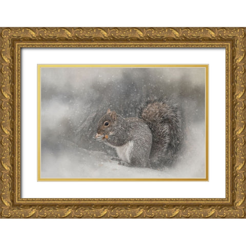 Snack Time Gold Ornate Wood Framed Art Print with Double Matting by Parker, Kelley