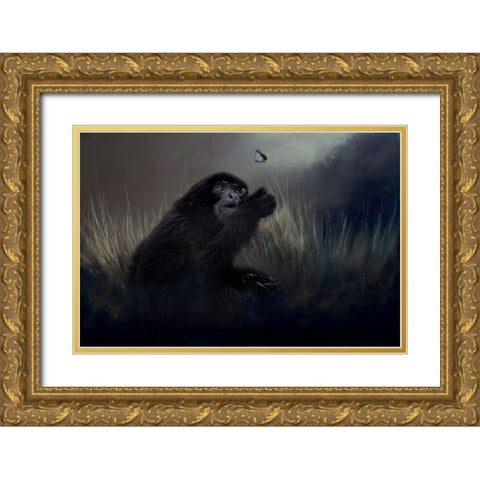 Surprise Encounter Gold Ornate Wood Framed Art Print with Double Matting by Parker, Kelley