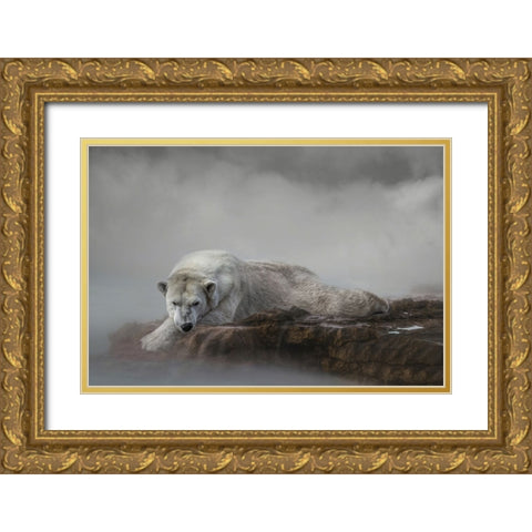 Contended Gold Ornate Wood Framed Art Print with Double Matting by Parker, Kelley