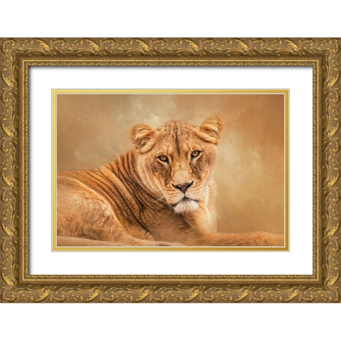 A Mighty Heart Gold Ornate Wood Framed Art Print with Double Matting by Parker, Kelley