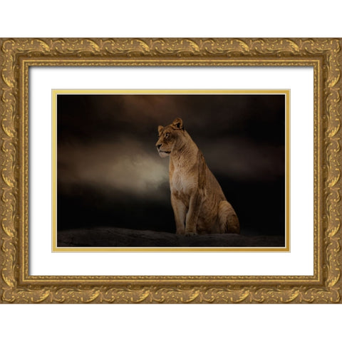 Evening Sentinel Gold Ornate Wood Framed Art Print with Double Matting by Parker, Kelley