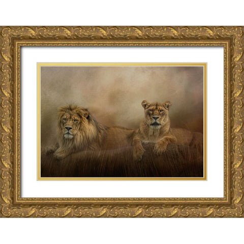 Royal Couple Gold Ornate Wood Framed Art Print with Double Matting by Parker, Kelley