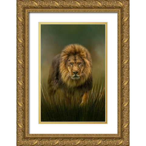 Prowling Gold Ornate Wood Framed Art Print with Double Matting by Parker, Kelley