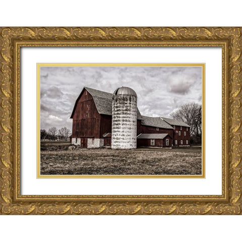 Big Red Gold Ornate Wood Framed Art Print with Double Matting by Parker, Kelley