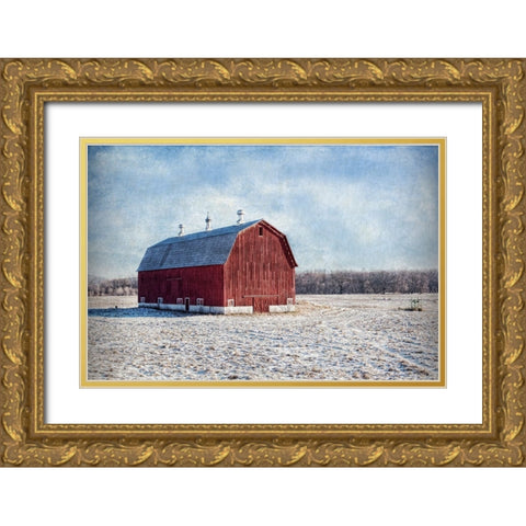 Morning on the Farm Gold Ornate Wood Framed Art Print with Double Matting by Parker, Kelley