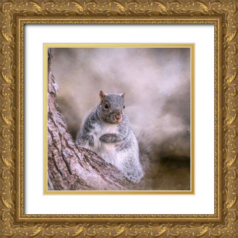Looking Innocent Gold Ornate Wood Framed Art Print with Double Matting by Parker, Kelley
