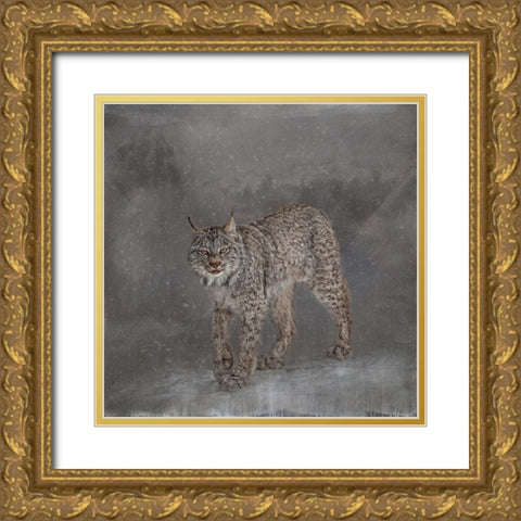 Ghost Cat Gold Ornate Wood Framed Art Print with Double Matting by Parker, Kelley