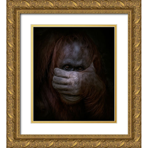 Peek-a-Boo Gold Ornate Wood Framed Art Print with Double Matting by Parker, Kelley