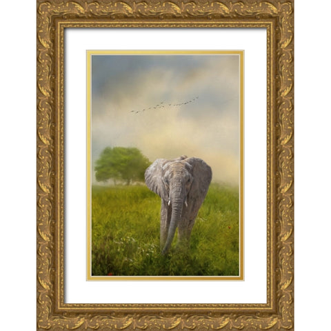 Solo Approach Gold Ornate Wood Framed Art Print with Double Matting by Parker, Kelley