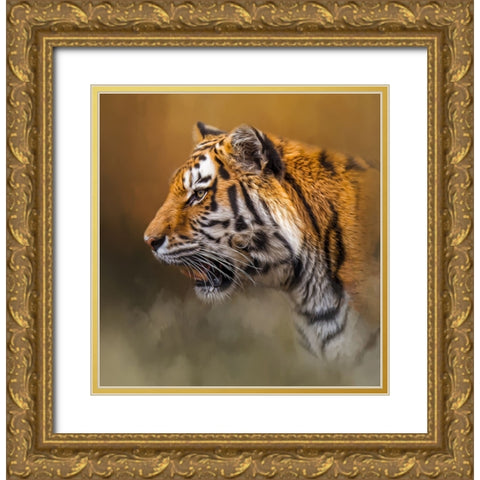 The Watchful Stare Gold Ornate Wood Framed Art Print with Double Matting by Parker, Kelley