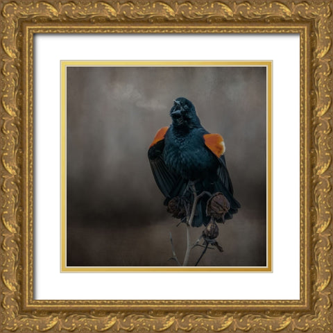 Bird Breath Gold Ornate Wood Framed Art Print with Double Matting by Parker, Kelley