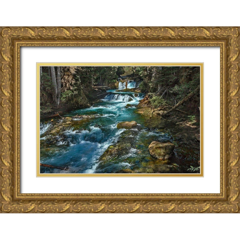 McKensie River Gold Ornate Wood Framed Art Print with Double Matting by McFerrin, Larry