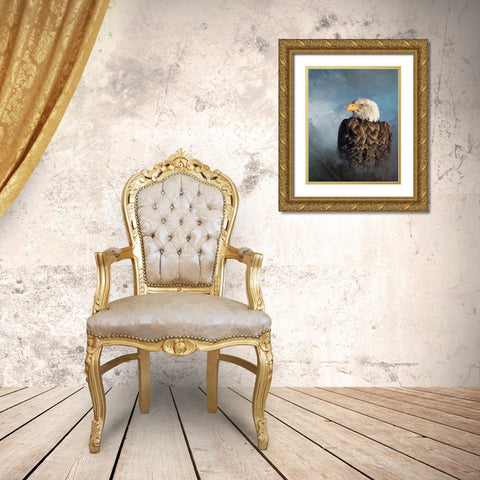 Bald Eagle Gold Ornate Wood Framed Art Print with Double Matting by McFerrin, Larry