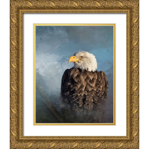 Bald Eagle Gold Ornate Wood Framed Art Print with Double Matting by McFerrin, Larry
