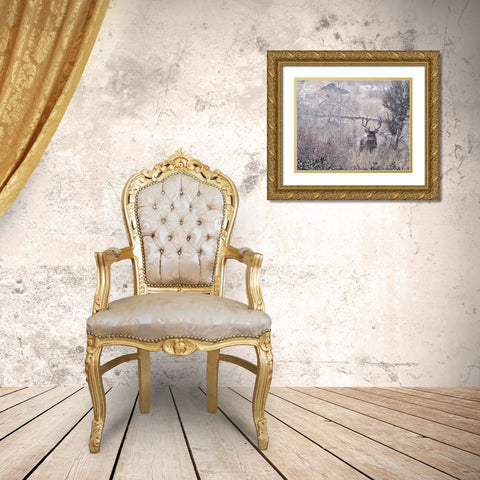 Mule Deer Buck - Steens Mountain Gold Ornate Wood Framed Art Print with Double Matting by McFerrin, Larry