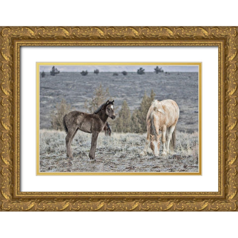 Precious and Dad (Casper) Gold Ornate Wood Framed Art Print with Double Matting by McFerrin, Larry