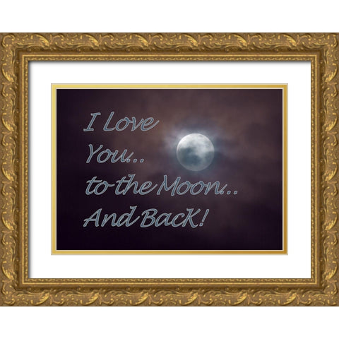 Moon and Back Gold Ornate Wood Framed Art Print with Double Matting by McFerrin, Larry