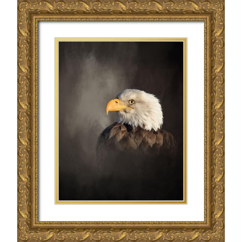 Bald Eagle Gold Ornate Wood Framed Art Print with Double Matting by McFerrin, Larry