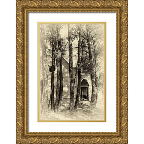 Abandoned Church Gold Ornate Wood Framed Art Print with Double Matting by McFerrin, Larry