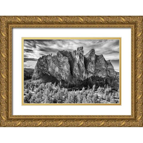 Smith Rock Gold Ornate Wood Framed Art Print with Double Matting by McFerrin, Larry