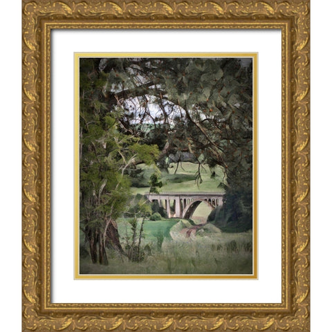 Palouse RR Bridge Gold Ornate Wood Framed Art Print with Double Matting by McFerrin, Larry