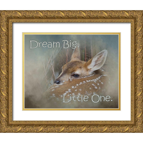 Dream Big Dear Gold Ornate Wood Framed Art Print with Double Matting by McFerrin, Larry