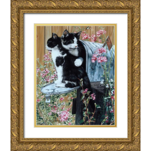 Rural Route II Gold Ornate Wood Framed Art Print with Double Matting by Harrison, Lesley