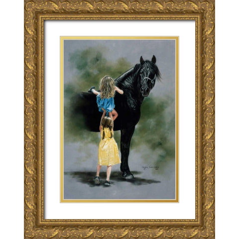 The Booster Club Gold Ornate Wood Framed Art Print with Double Matting by Harrison, Lesley