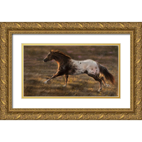 Spots with Spirit Gold Ornate Wood Framed Art Print with Double Matting by Harrison, Lesley